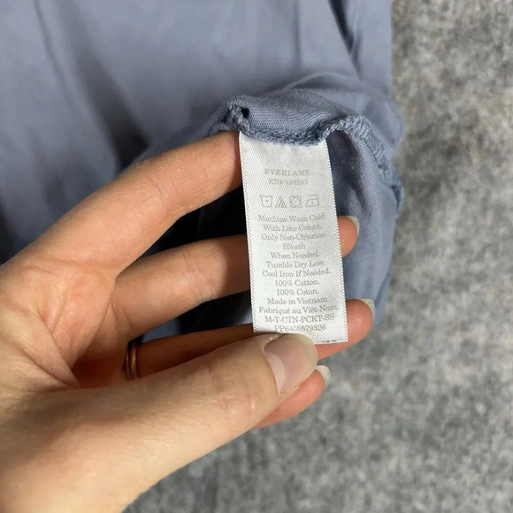 Everlane T-Shirt Men's Small Pocket Cotton Tee Light Blue Casual Flaw - Picture 6 of 7